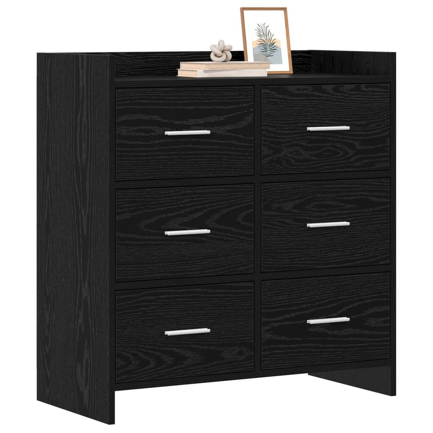 vidaXL Sideboard Black Oak 75 x 33 x 80 cm Engineered Wood