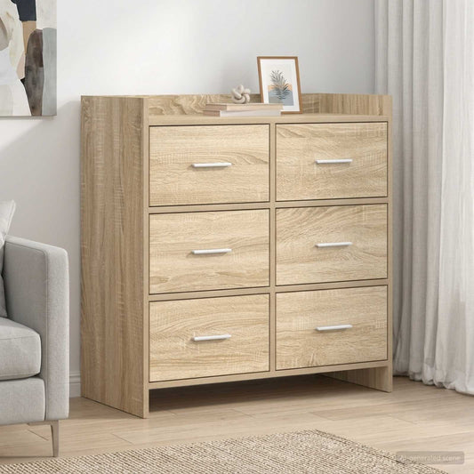 vidaXL Sideboard Sonoma Oak 75 x 33 x 80 cm Engineered Wood