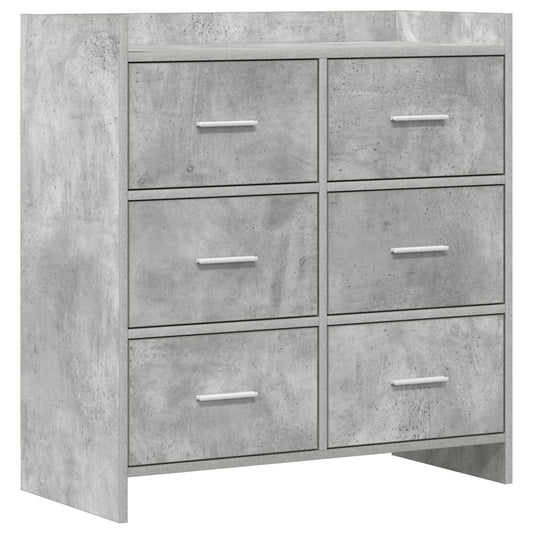 vidaXL Sideboard Concrete Grey 75 x 33 x 80 cm Engineered Wood