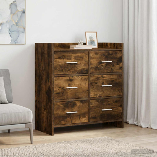 vidaXL Sideboard Smoked Oak 75 x 33 x 80 cm Engineered Wood