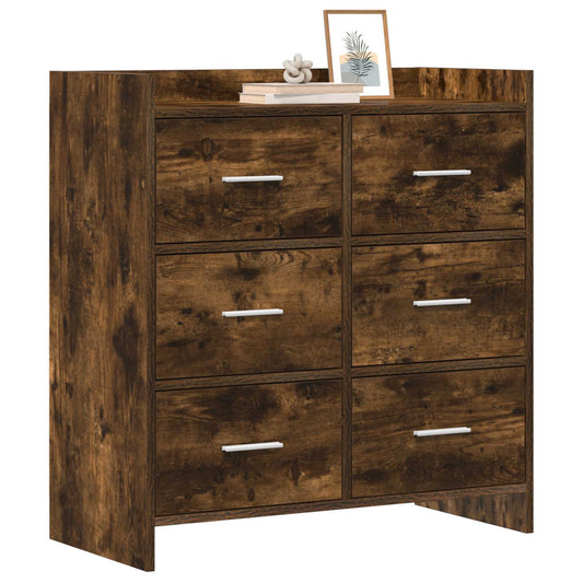 vidaXL Sideboard Smoked Oak 75 x 33 x 80 cm Engineered Wood