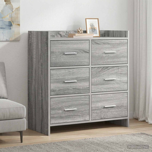 vidaXL Sideboard Grey Sonoma 75 x 33 x 80 cm Engineered Wood