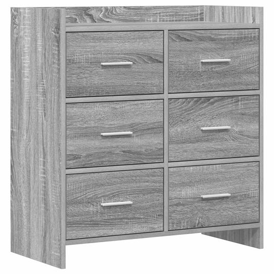 vidaXL Sideboard Grey Sonoma 75 x 33 x 80 cm Engineered Wood