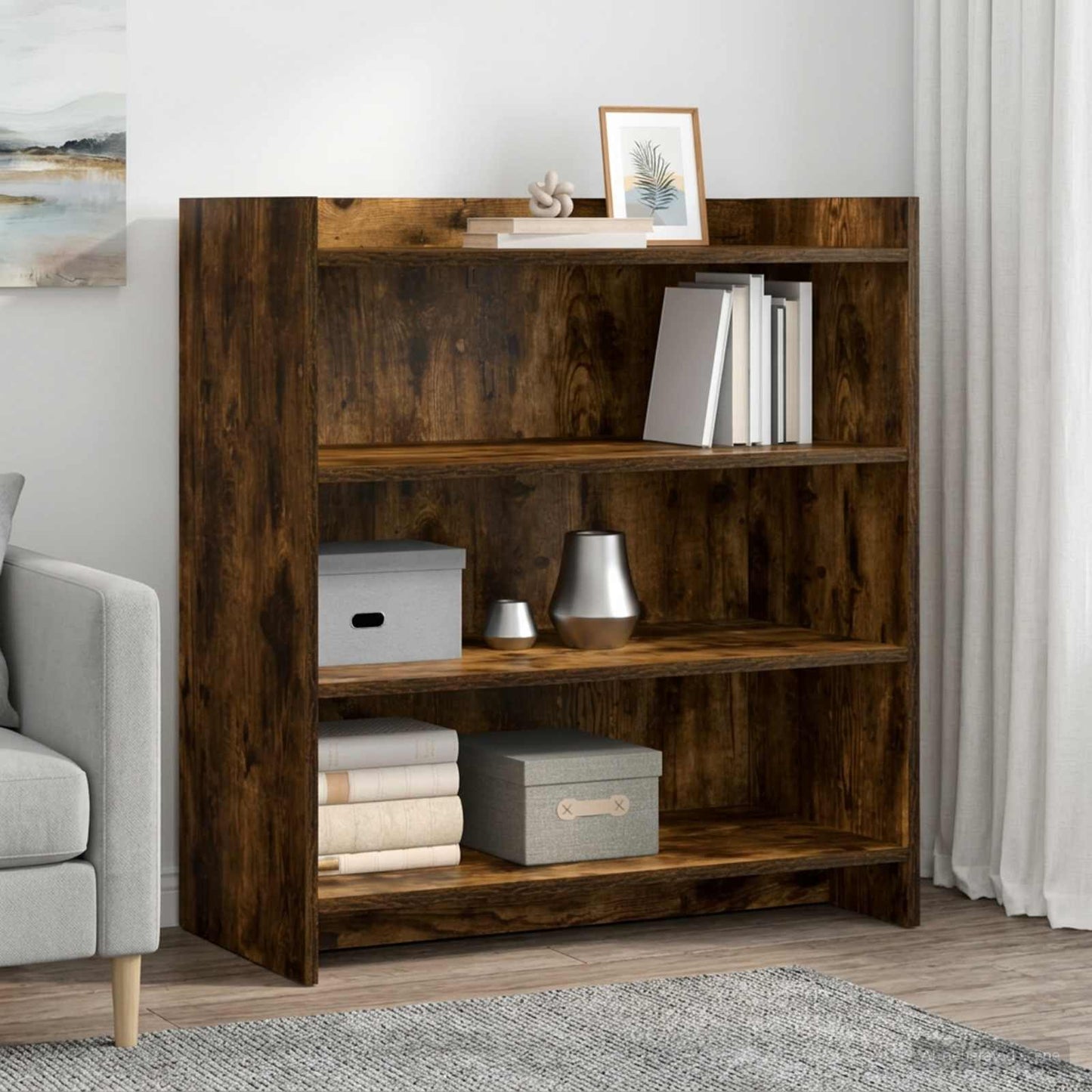 vidaXL Sideboard Smoked Oak 75 x 36 x 80 cm Engineered Wood