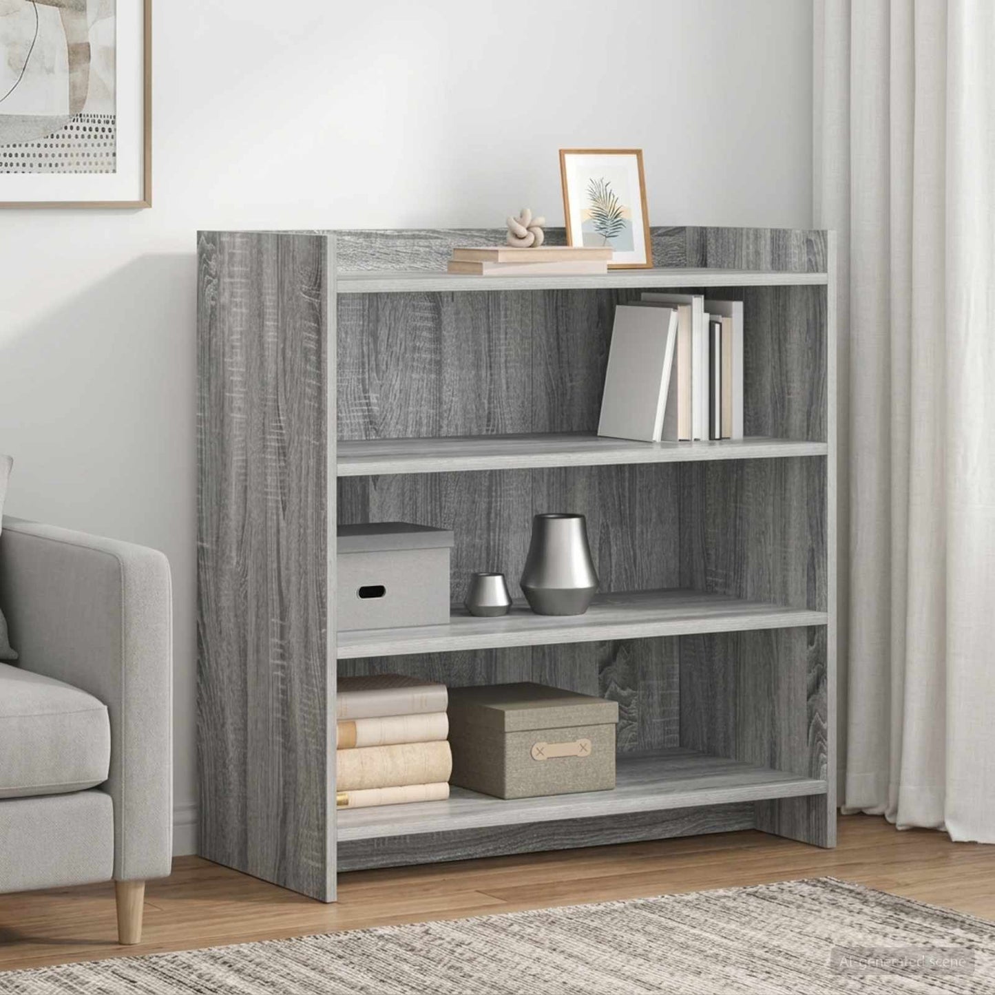 vidaXL Sideboard Grey Sonoma 75 x 36 x 80 cm Engineered Wood