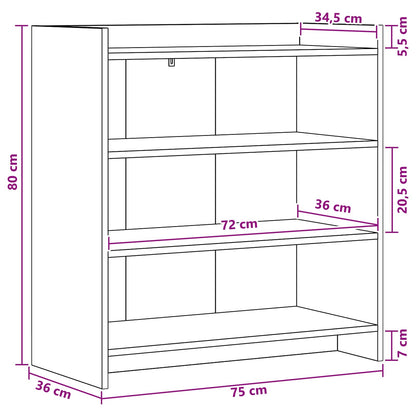 vidaXL Sideboard Grey Sonoma 75 x 36 x 80 cm Engineered Wood