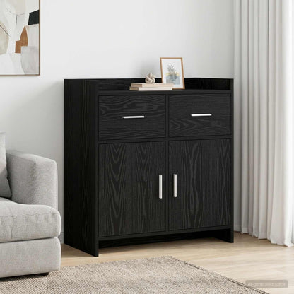 vidaXL Sideboard Black Oak 75 x 36 x 80 cm Engineered Wood