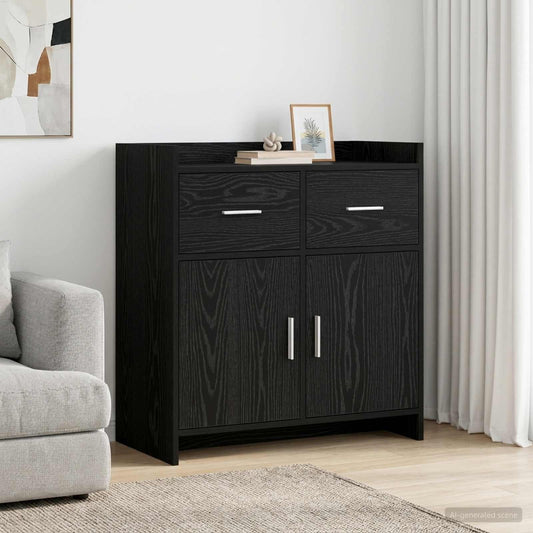 vidaXL Sideboard Black Oak 75 x 36 x 80 cm Engineered Wood