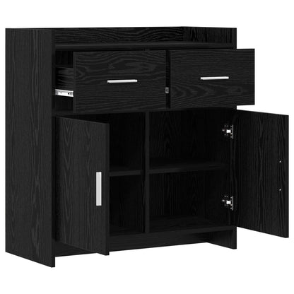 vidaXL Sideboard Black Oak 75 x 36 x 80 cm Engineered Wood