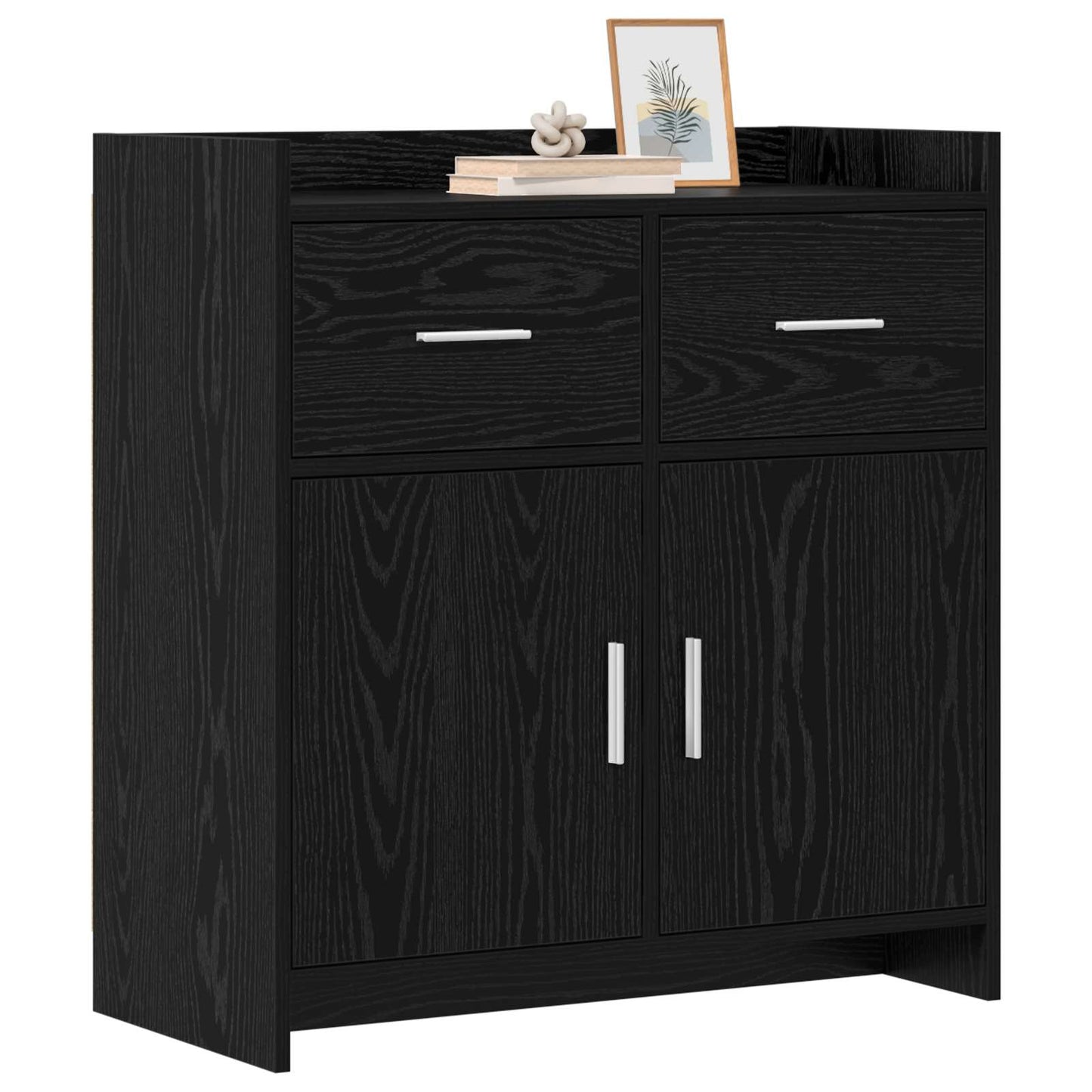 vidaXL Sideboard Black Oak 75 x 36 x 80 cm Engineered Wood