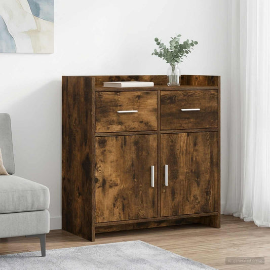 vidaXL Sideboard Smoked Oak 75 x 36 x 80 cm Engineered Wood