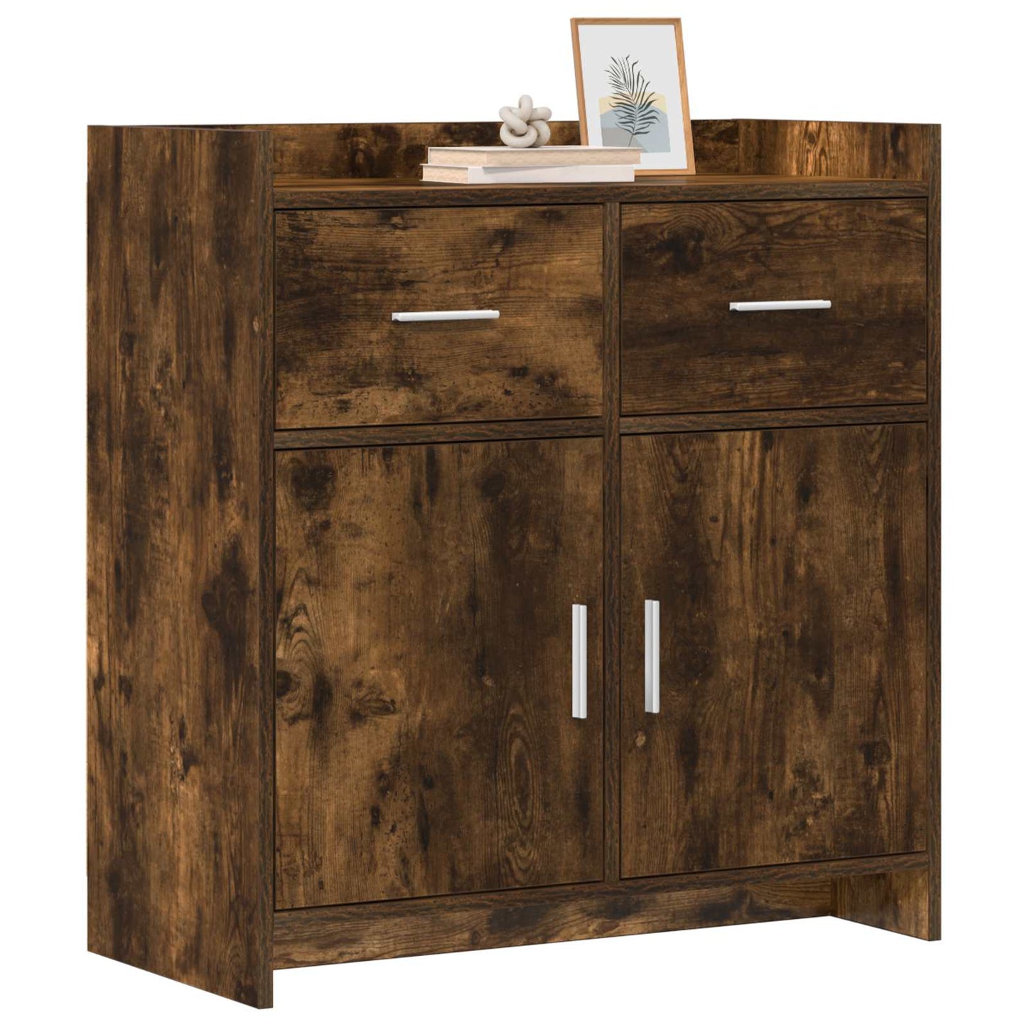 vidaXL Sideboard Smoked Oak 75 x 36 x 80 cm Engineered Wood