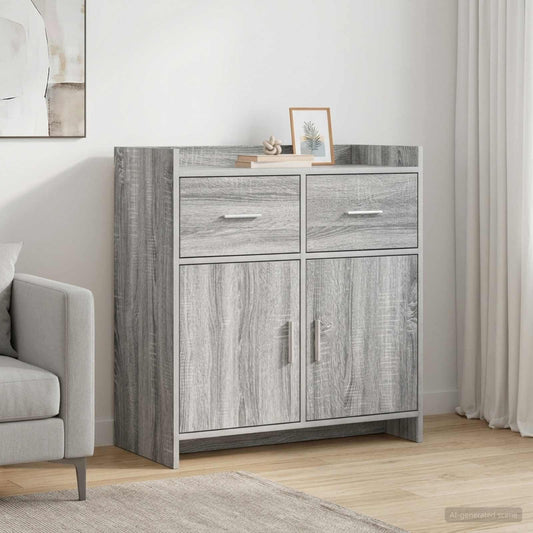 vidaXL Sideboard Grey Sonoma 75 x 36 x 80 cm Engineered Wood