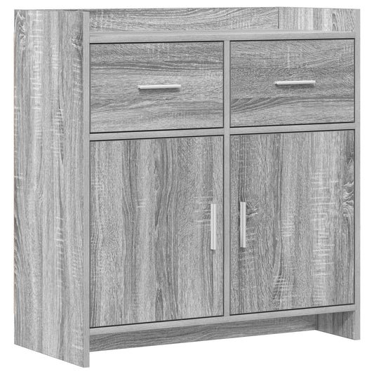 vidaXL Sideboard Grey Sonoma 75 x 36 x 80 cm Engineered Wood