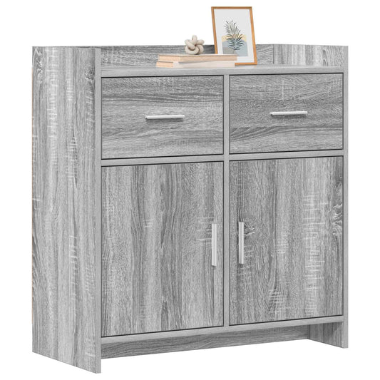 vidaXL Sideboard Grey Sonoma 75 x 36 x 80 cm Engineered Wood