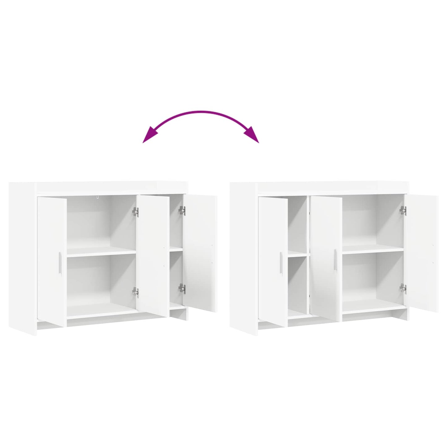 vidaXL Sideboard White 98.5 x 33 x 80 cm Engineered Wood