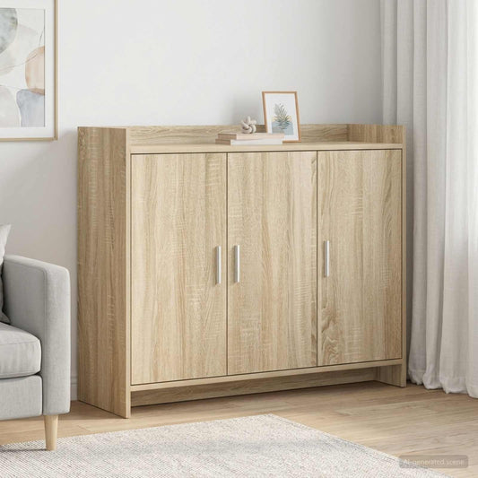 vidaXL Sideboard Sonoma Oak 98.5 x 33 x 80 cm Engineered Wood