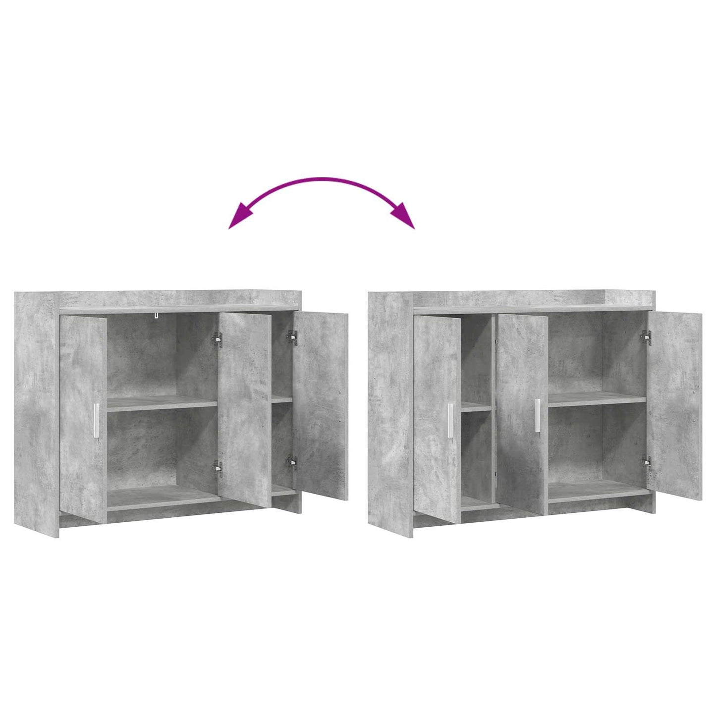 vidaXL Sideboard Concrete Grey 98.5 x 33 x 80 cm Engineered Wood