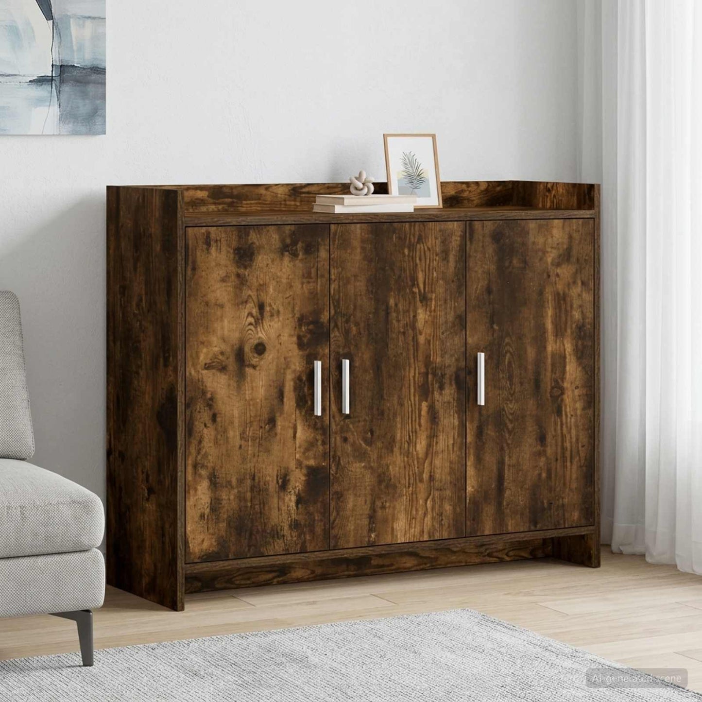 vidaXL Sideboard Smoked Oak 98.5 x 33 x 80 cm Engineered Wood