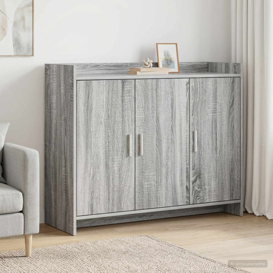 vidaXL Sideboard Grey Sonoma 98.5 x 33 x 80 cm Engineered Wood