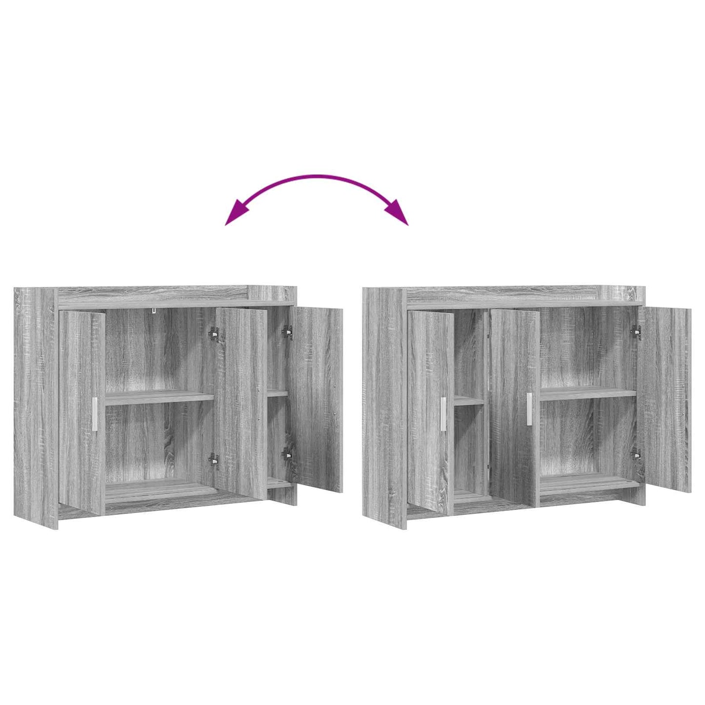vidaXL Sideboard Grey Sonoma 98.5 x 33 x 80 cm Engineered Wood