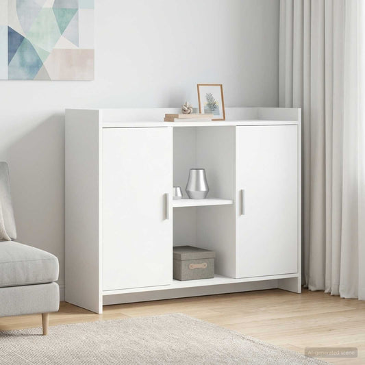 vidaXL Sideboard White 98.5 x 33 x 80 cm Engineered Wood