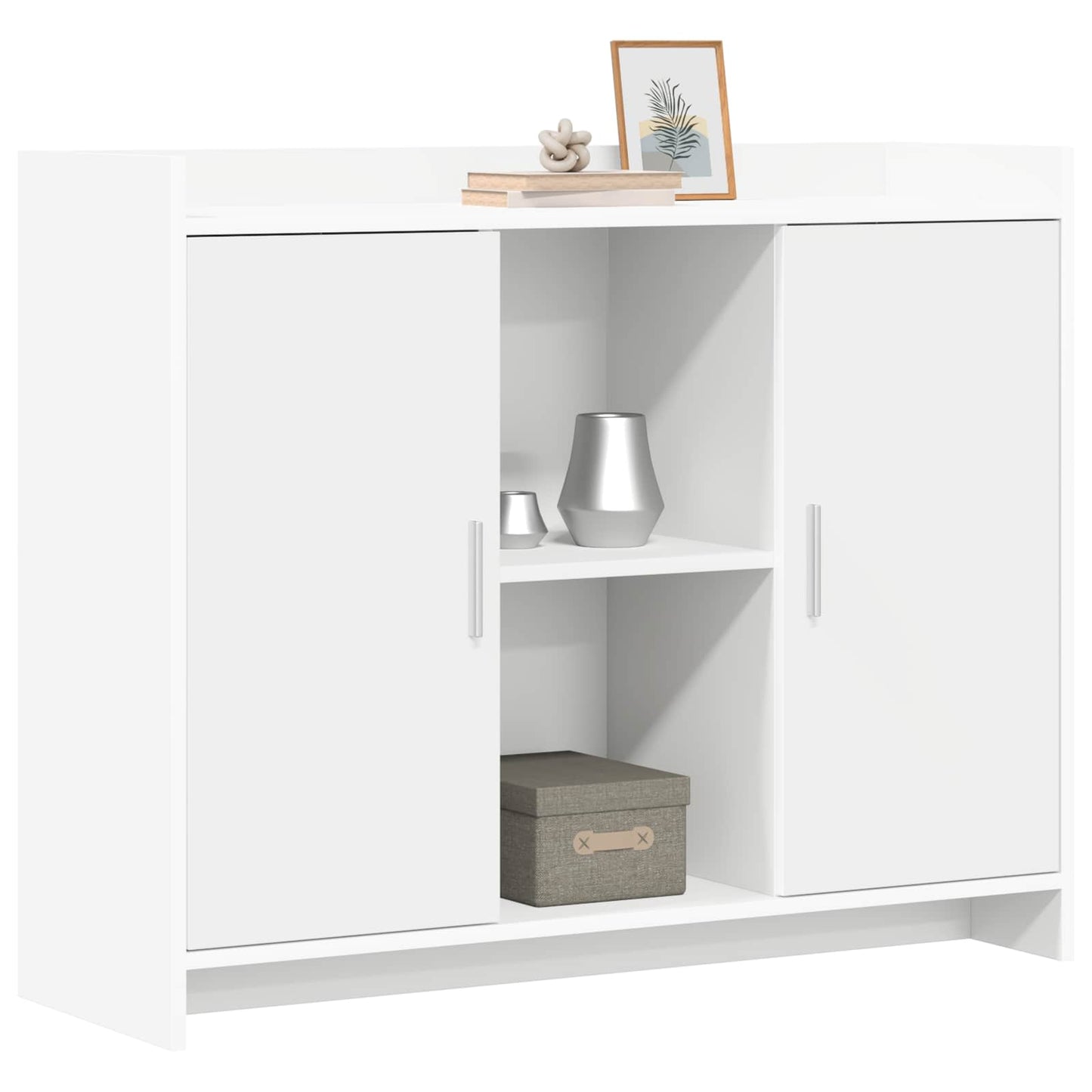 vidaXL Sideboard White 98.5 x 33 x 80 cm Engineered Wood