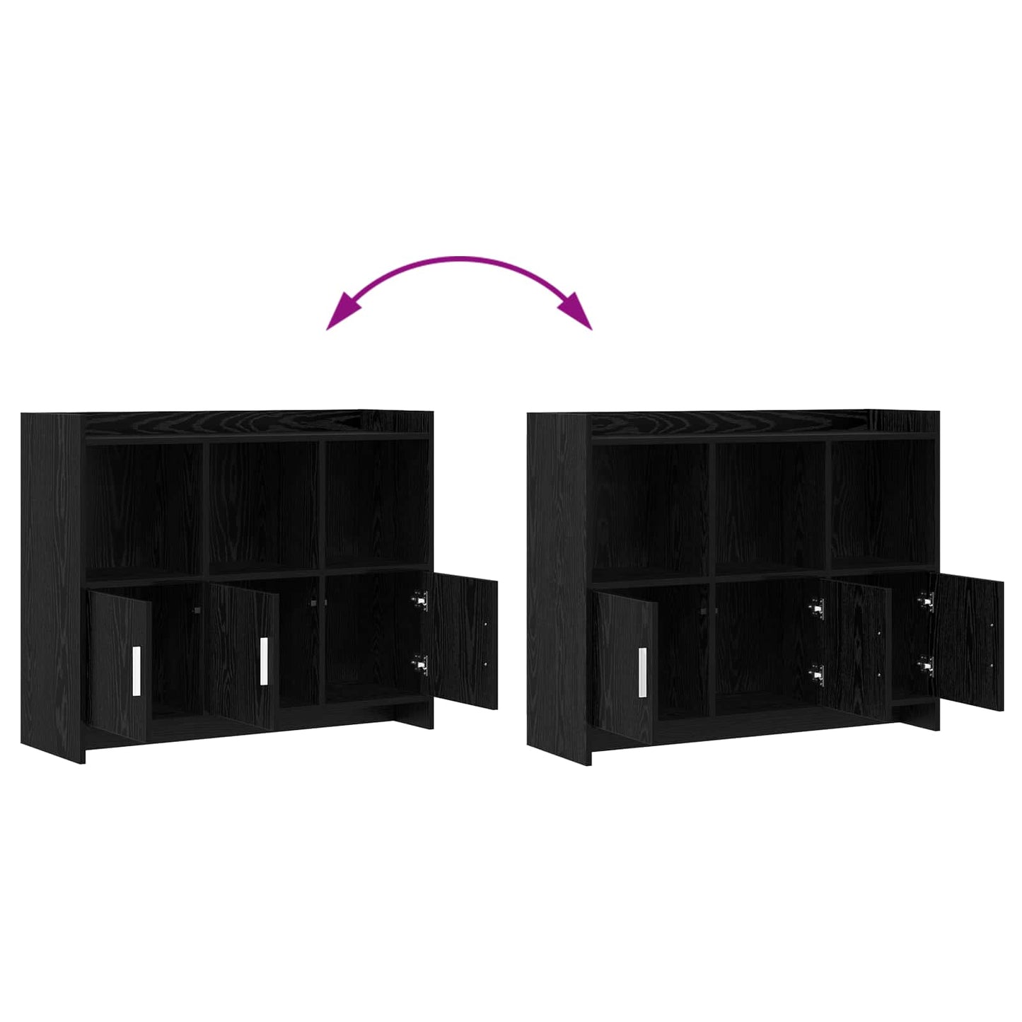 vidaXL Sideboard Black Oak 98.5 x 33 x 80 cm Engineered Wood