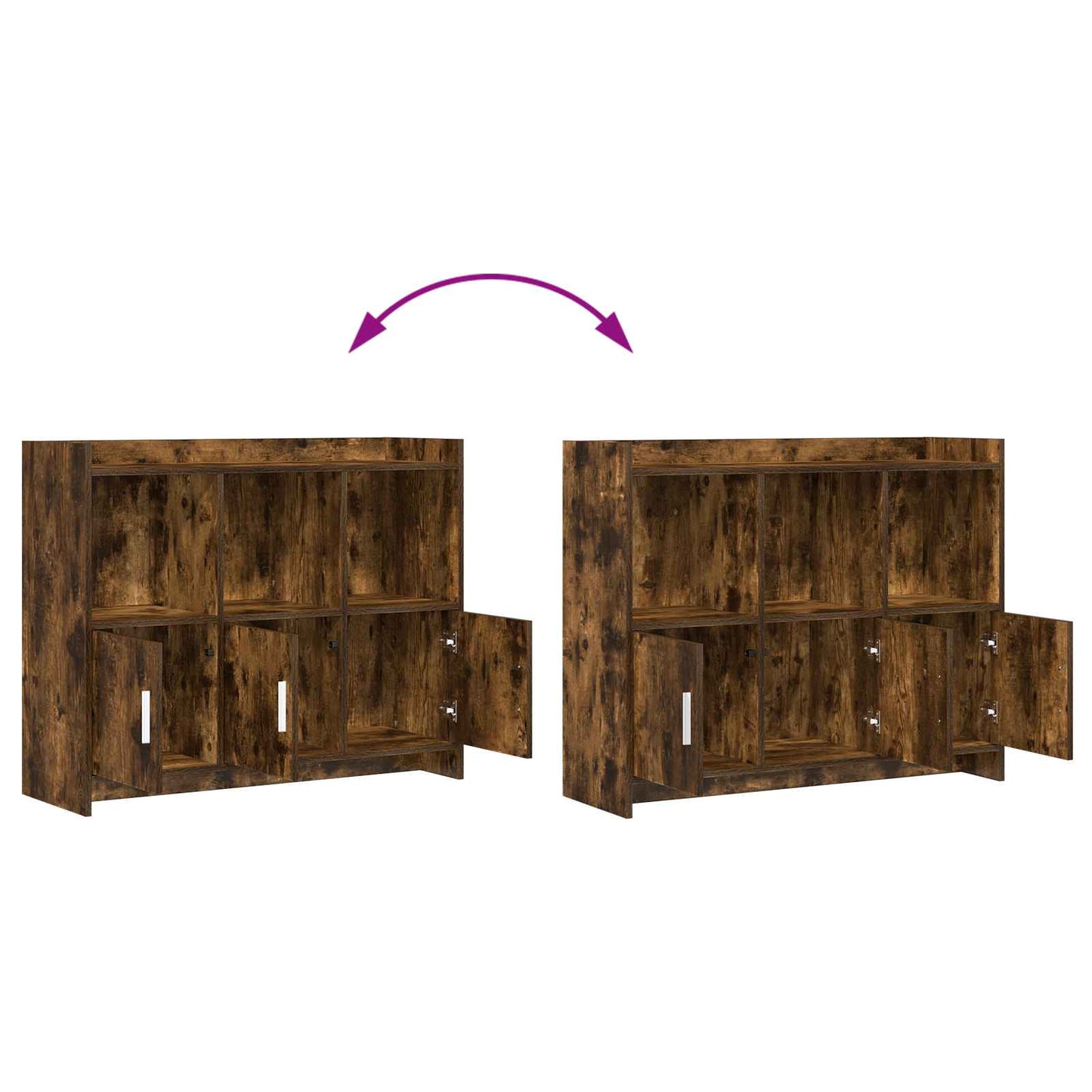 vidaXL Sideboard Smoked Oak 98.5 x 33 x 80 cm Engineered Wood