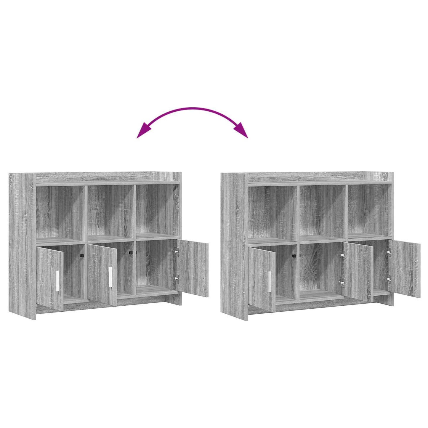 vidaXL Sideboard Grey Sonoma 98.5 x 33 x 80 cm Engineered Wood