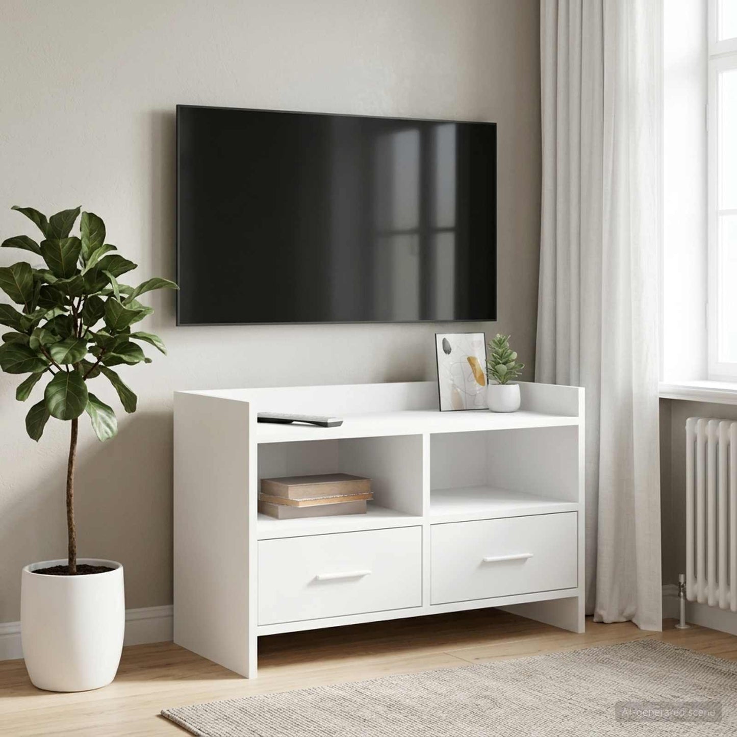 vidaXL TV Cabinet 71.5 x 33 x 47 cm White Engineered Wood
