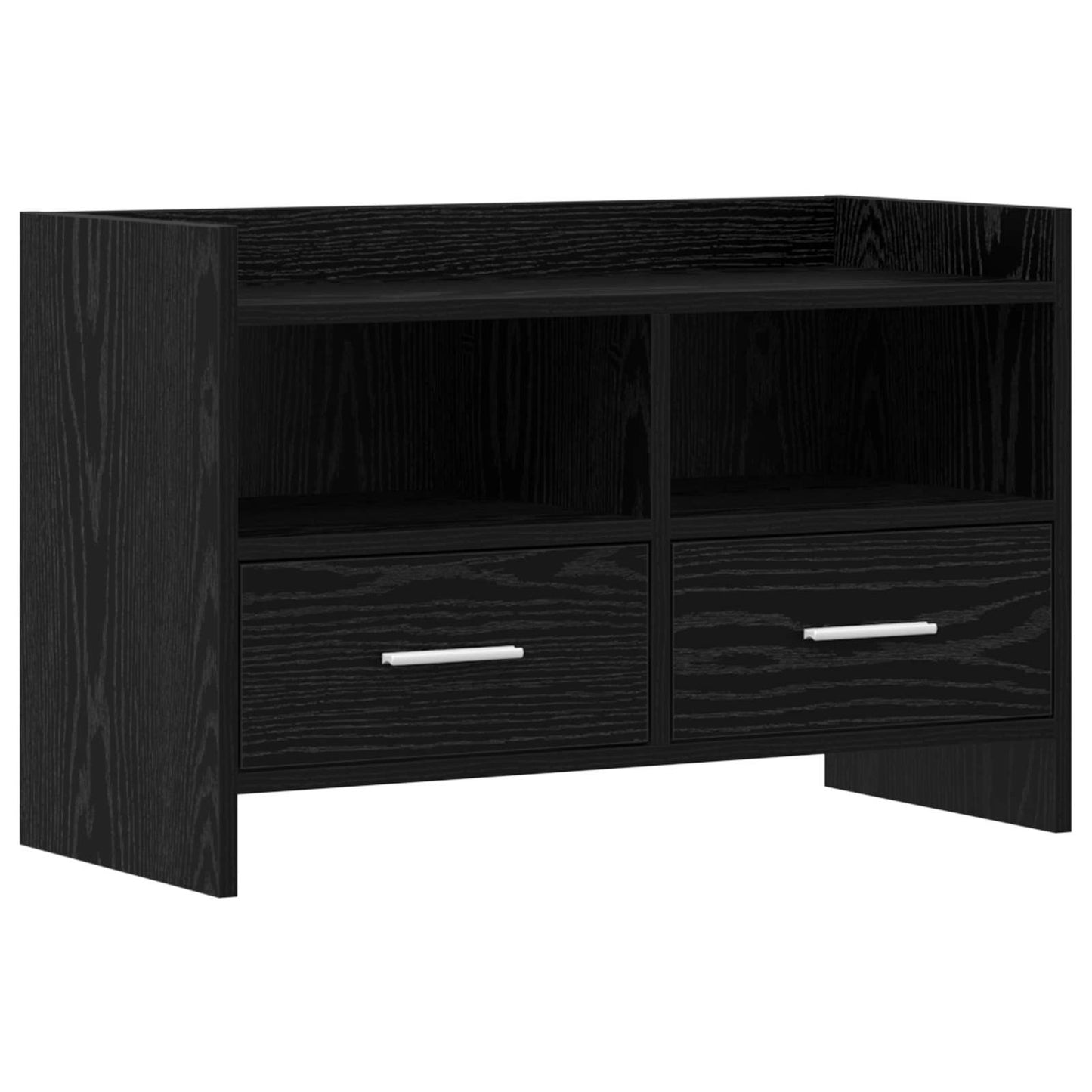 vidaXL TV Cabinet 71.5 x 33 x 47 cm Black Oak Engineered Wood