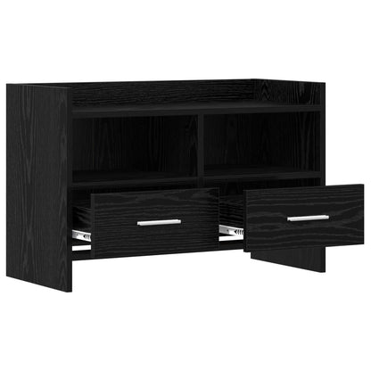 vidaXL TV Cabinet 71.5 x 33 x 47 cm Black Oak Engineered Wood