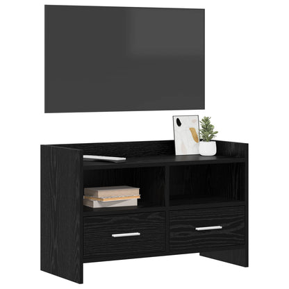 vidaXL TV Cabinet 71.5 x 33 x 47 cm Black Oak Engineered Wood