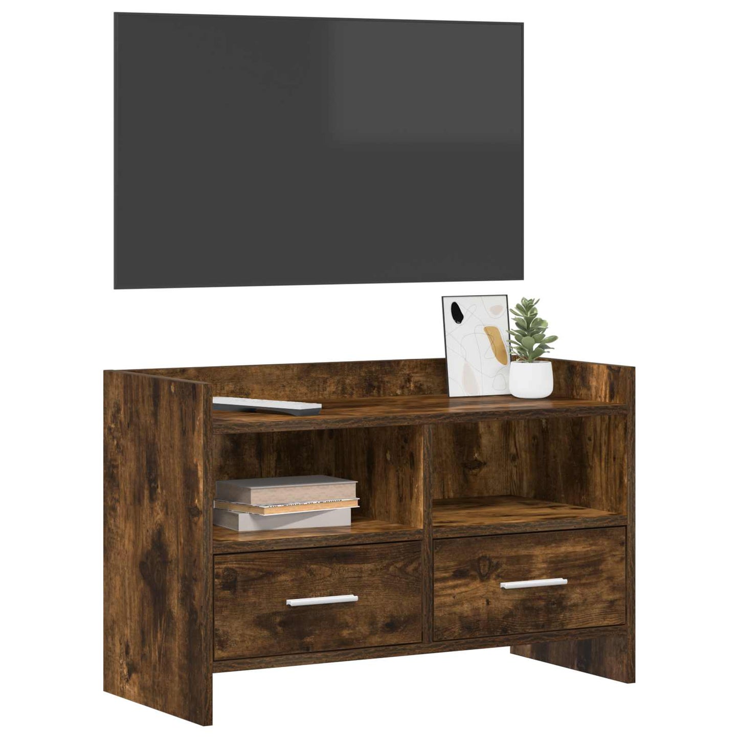 vidaXL TV Cabinet 71.5 x 33 x 47 cm Smoked Oak Engineered Wood