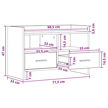 vidaXL TV Cabinet 71.5 x 33 x 47 cm Grey Sonoma Engineered Wood