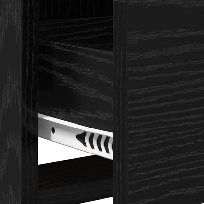 vidaXL TV Cabinet 100 x 33 x 47 cm Black Oak Engineered Wood