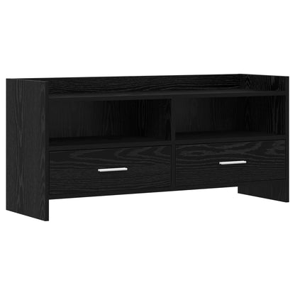 vidaXL TV Cabinet 100 x 33 x 47 cm Black Oak Engineered Wood