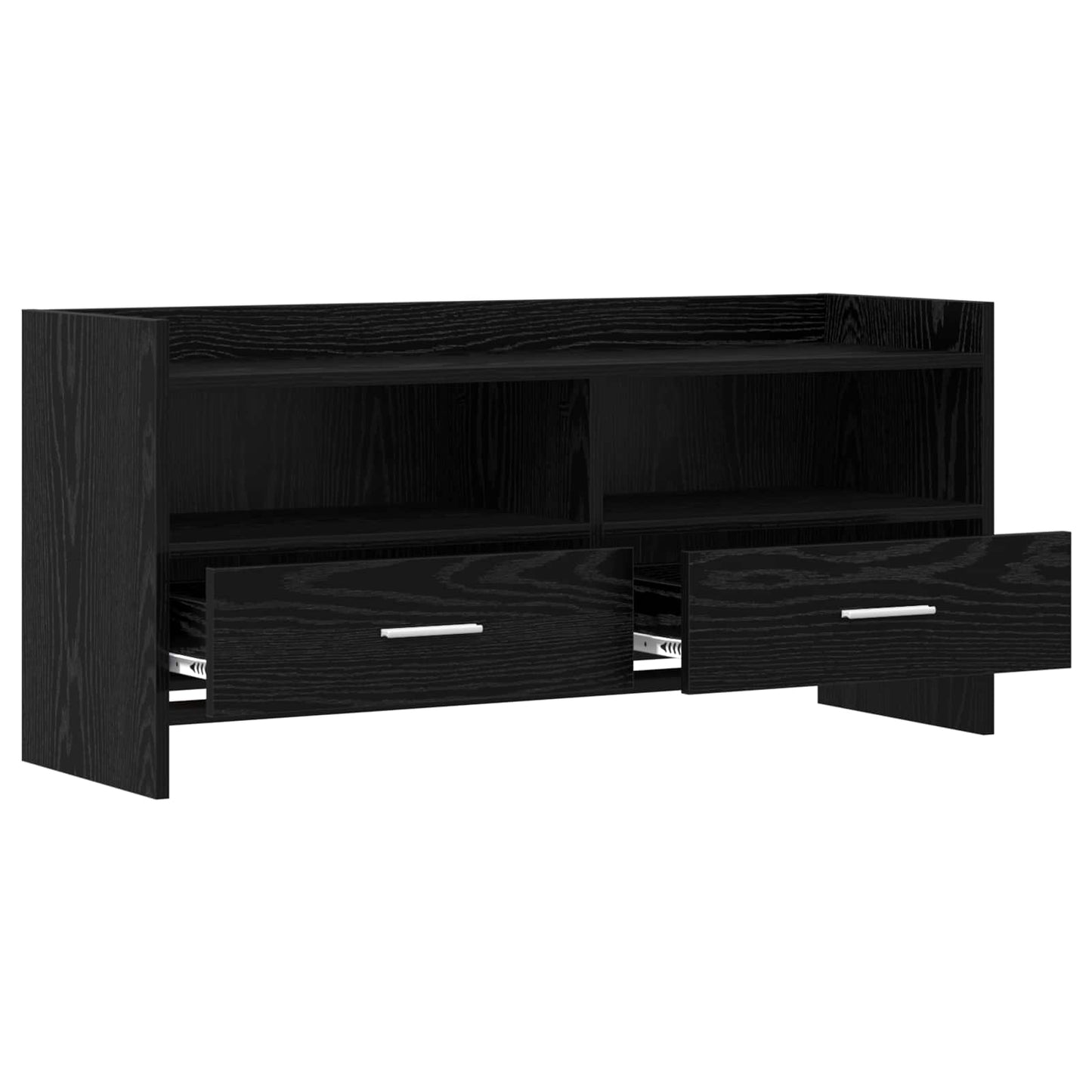 vidaXL TV Cabinet 100 x 33 x 47 cm Black Oak Engineered Wood