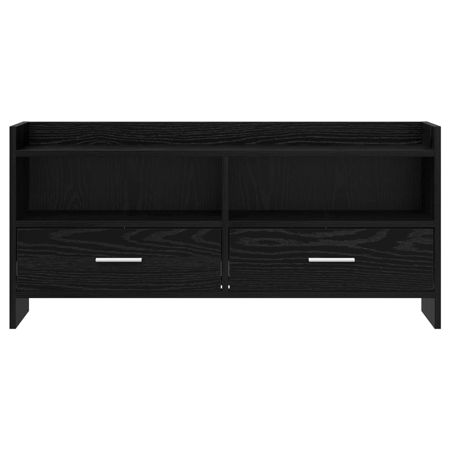 vidaXL TV Cabinet 100 x 33 x 47 cm Black Oak Engineered Wood