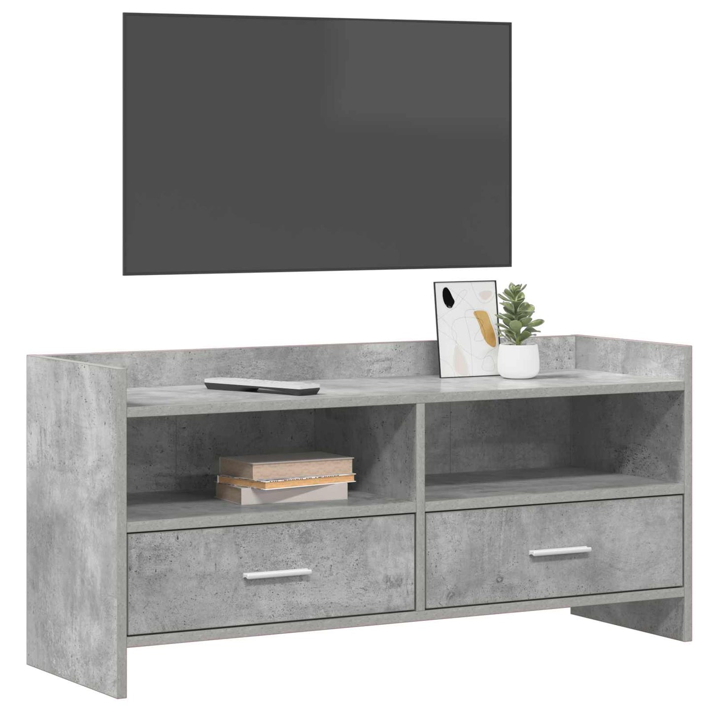 vidaXL TV Cabinet 100 x 33 x 47 cm Concrete Grey Engineered Wood