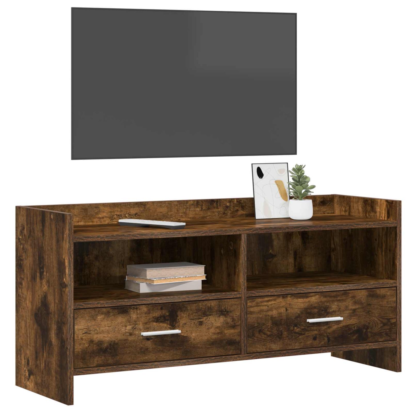 vidaXL TV Cabinet 100 x 33 x 47 cm Smoked Oak Engineered Wood