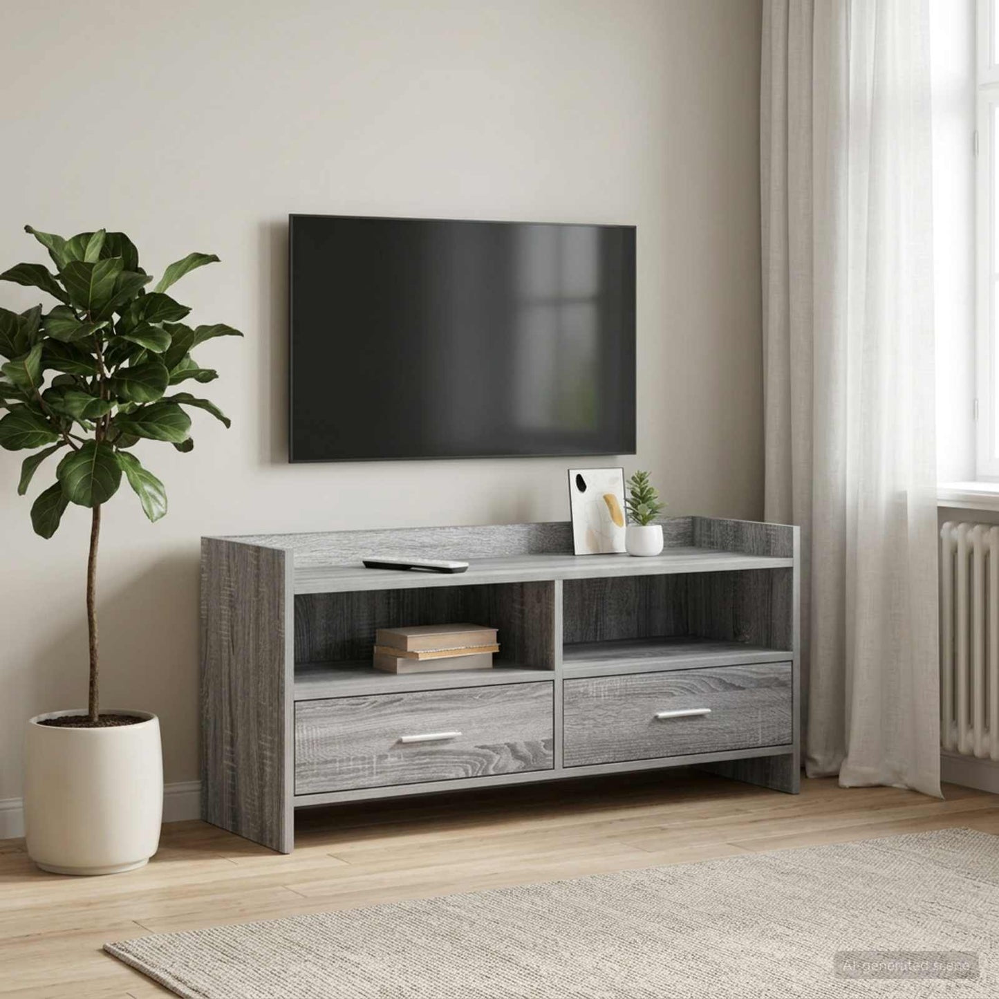vidaXL TV Cabinet 100 x 33 x 47 cm Grey Sonoma Engineered Wood