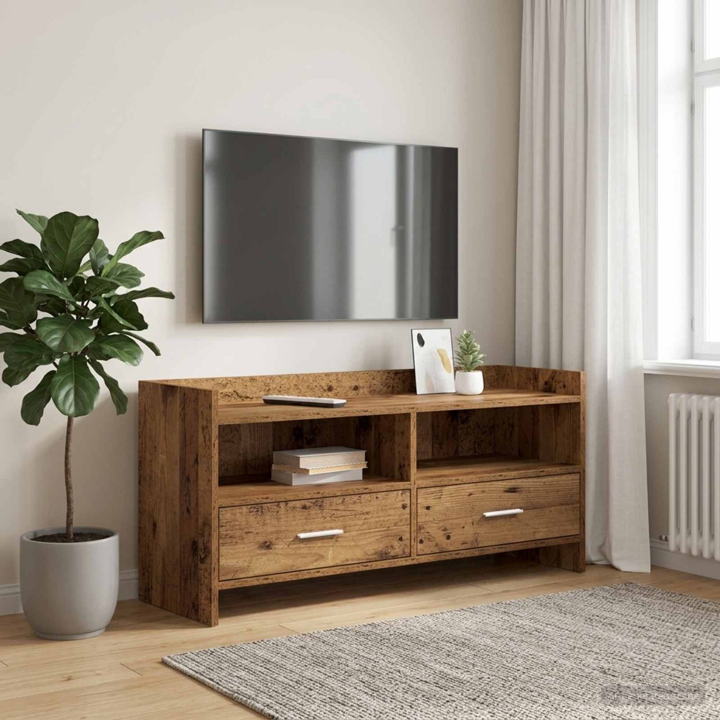 vidaXL TV Cabinet 100 x 33 x 47 cm Old Wood Engineered Wood