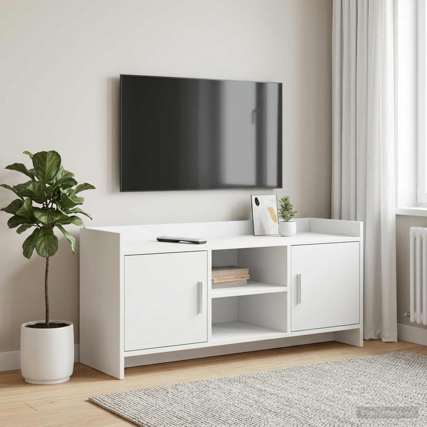 vidaXL TV Cabinet 102 x 33 x 47 cm White Engineered Wood