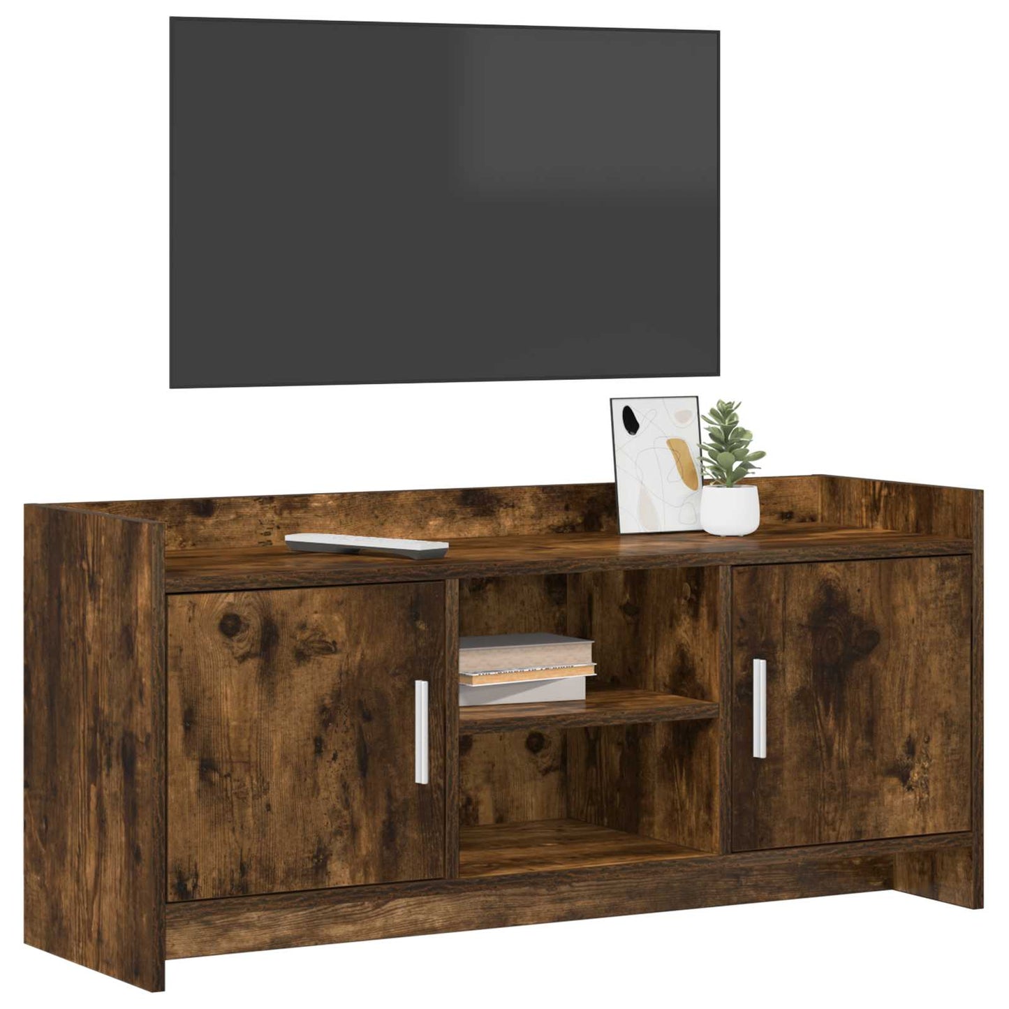 vidaXL TV Cabinet 102 x 33 x 47 cm Smoked Oak Engineered Wood