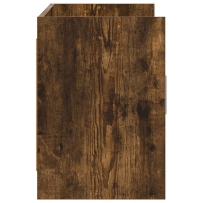 vidaXL TV Cabinet 102 x 33 x 47 cm Smoked Oak Engineered Wood