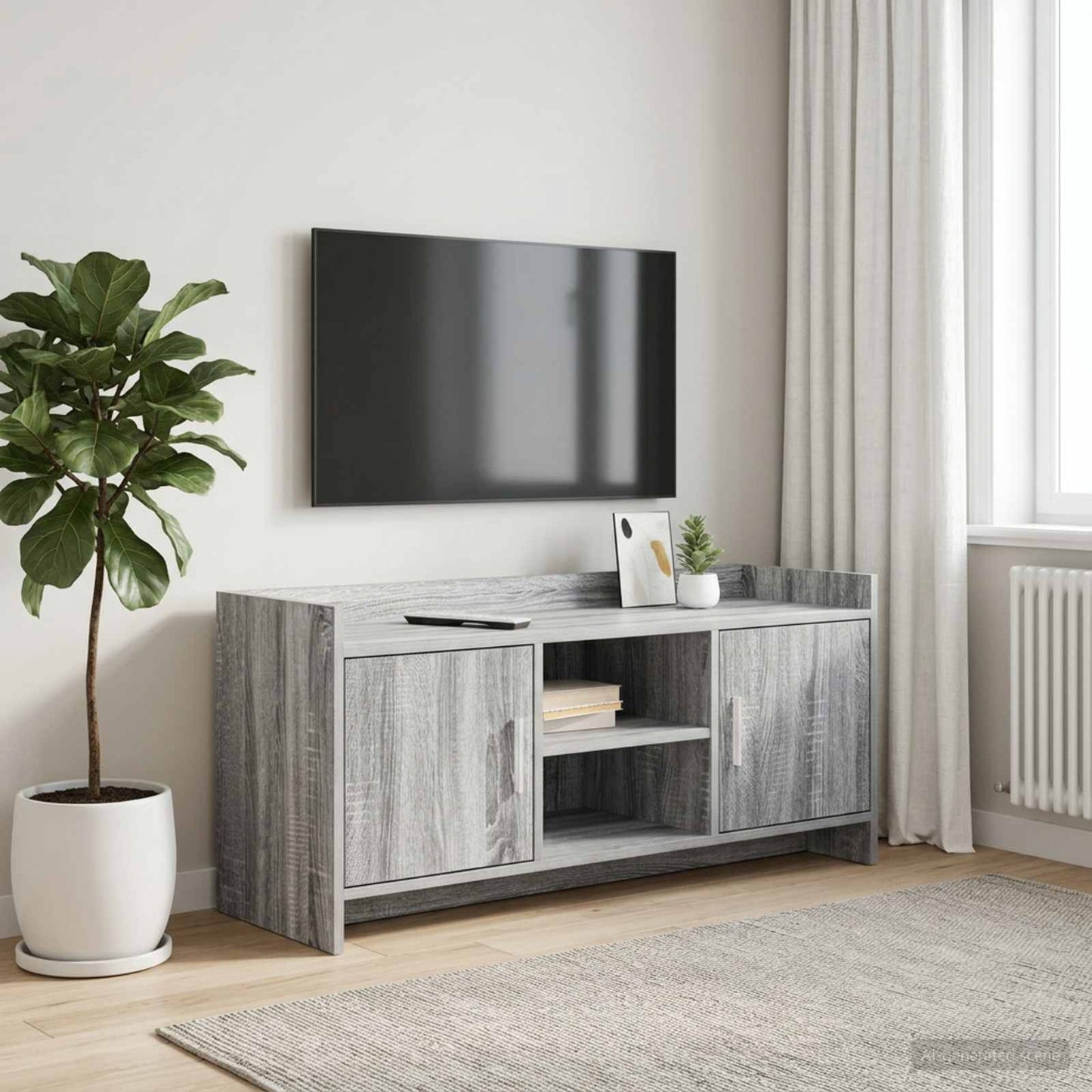 vidaXL TV Cabinet 102 x 33 x 47 cm Grey Sonoma Engineered Wood