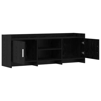 vidaXL TV Cabinet 130 x 33 x 47 cm Black Oak Engineered Wood
