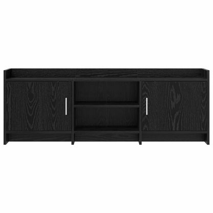 vidaXL TV Cabinet 130 x 33 x 47 cm Black Oak Engineered Wood